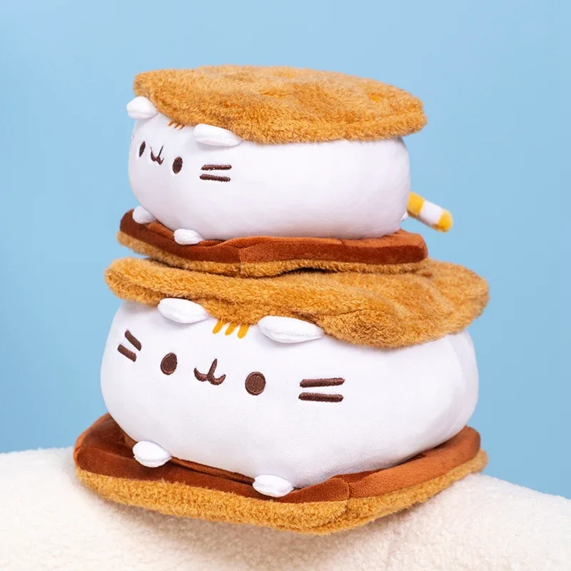 Juguete de peluche de gato gordo de galleta de Chocolate Kawaii, Animal de peluche suave, muñecas de gato de galleta lindas, acompañar almohada de sueño, regalos de cumpleaños para niños