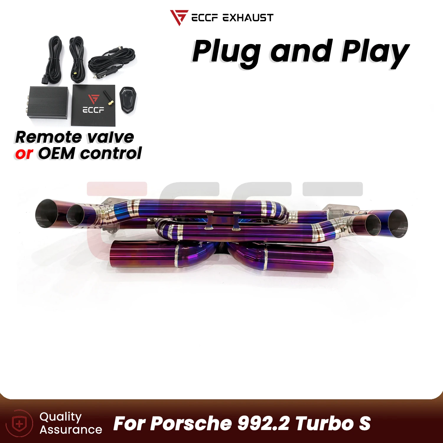 

ECCF For Porsche 992.2 Turbo S Purple Titanium Exhaust OEM Valve System Performance Upgrade Easy Installation
