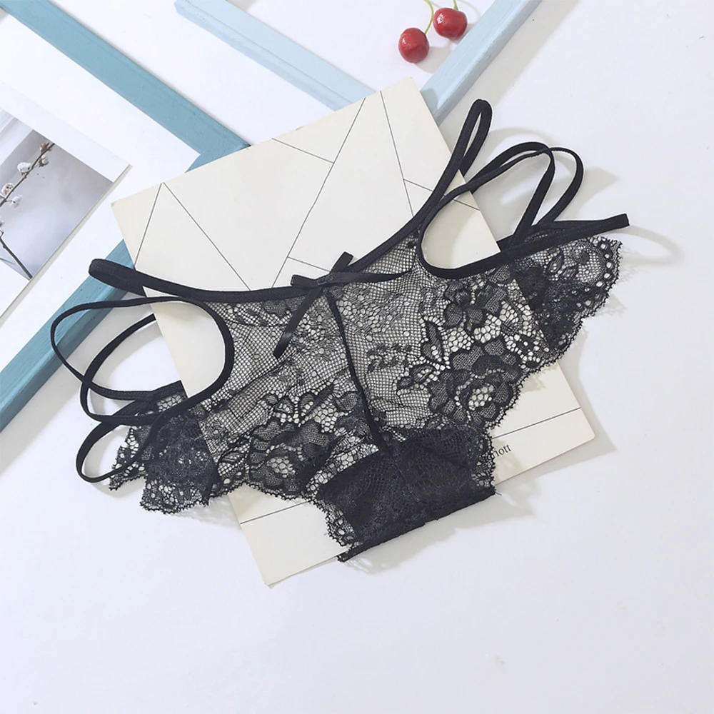 Hot Sale Brand New Underwear Female Beachwear Transparent Womens Lace Boxer Panties Female Underwear Hollow Out