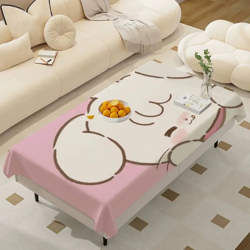Cute Cat Mikko I-illustrations Rectangle Waterproof Tablecloth Party Decor Farmhouse Kitchen Dining Table Cloth Wedding