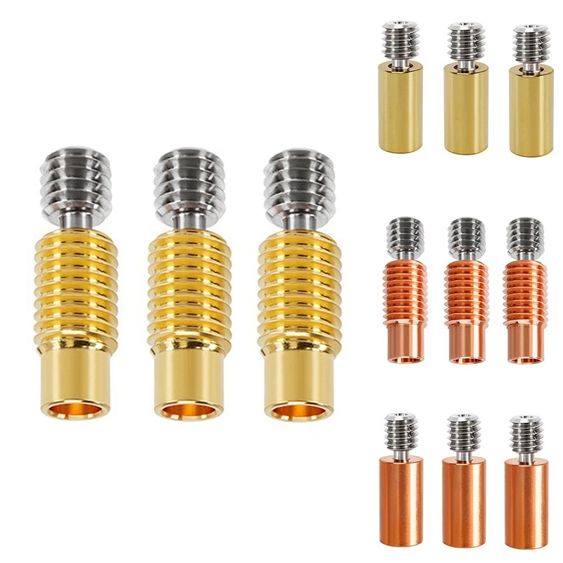 3Pcs High Temperature M6 Threaded Throat, For 1.75Mm Consumables, For E3D V5/V6, Prusa I3 MK3S