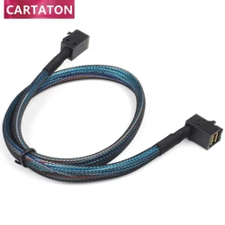 Mini SAS HD SFF-8643 to SFF-8643 angled cable 0.5m