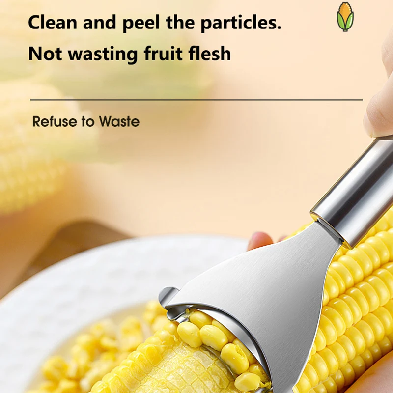 Stainless Steel Corn Planer Ergonomic Handle Corn Peeler Peel, Separate & Enjoy Fresh Corn with Minimal Effort