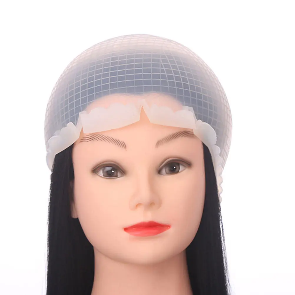 

2Set Comfort Fit Silicone Hair Coloring Caps with Crochet Needle for Precise Hair Dyeing Natural Looking Highlights Dyeing Color