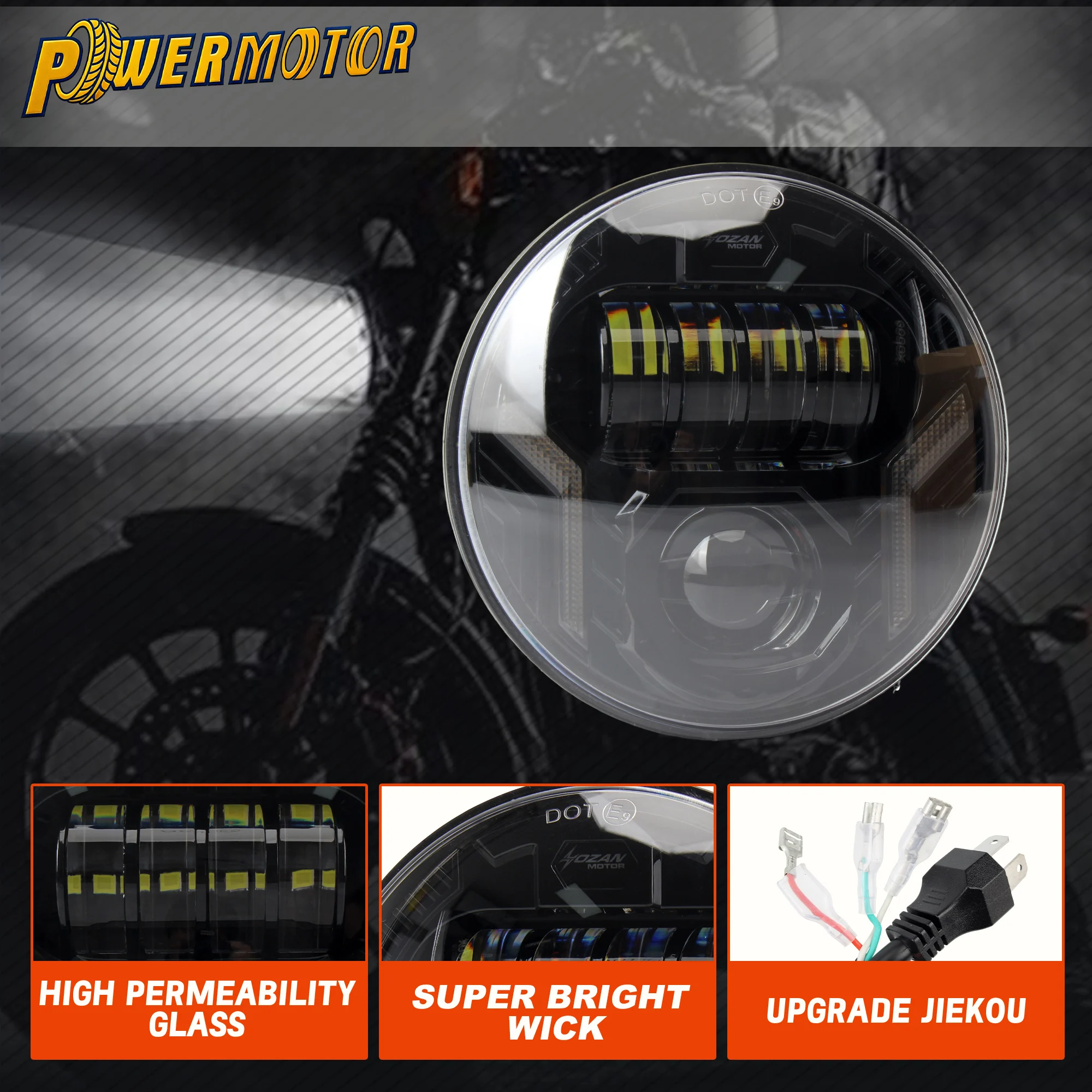 

5 3/4" Motorcycle LED Headlight For Harley Sportster Iron 883 1200 Dyna Motorbike Head Light With Turn Daytime Running Lights