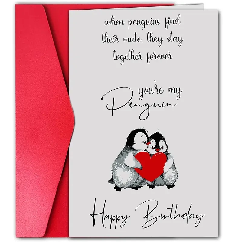 1pc alles Gute zum Geburtstag Tag Karte Pinguin Geburtstag Freund Freundin Ehemann Frau Liebe Geschenk.