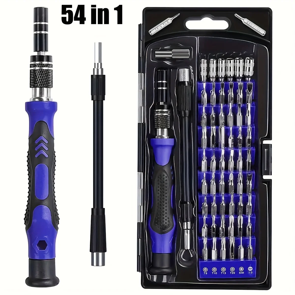 

Набор прецизионных отверток 54 в 1 с магнитными битами, гибким штоком и удлинителем