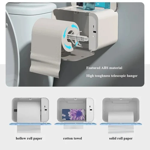 Imagen 2 del producto Soporte de papel higiénico de inducción, estante automático de papel para Wc, dispensador de papel higiénico montado en la pared, accesorios de baño