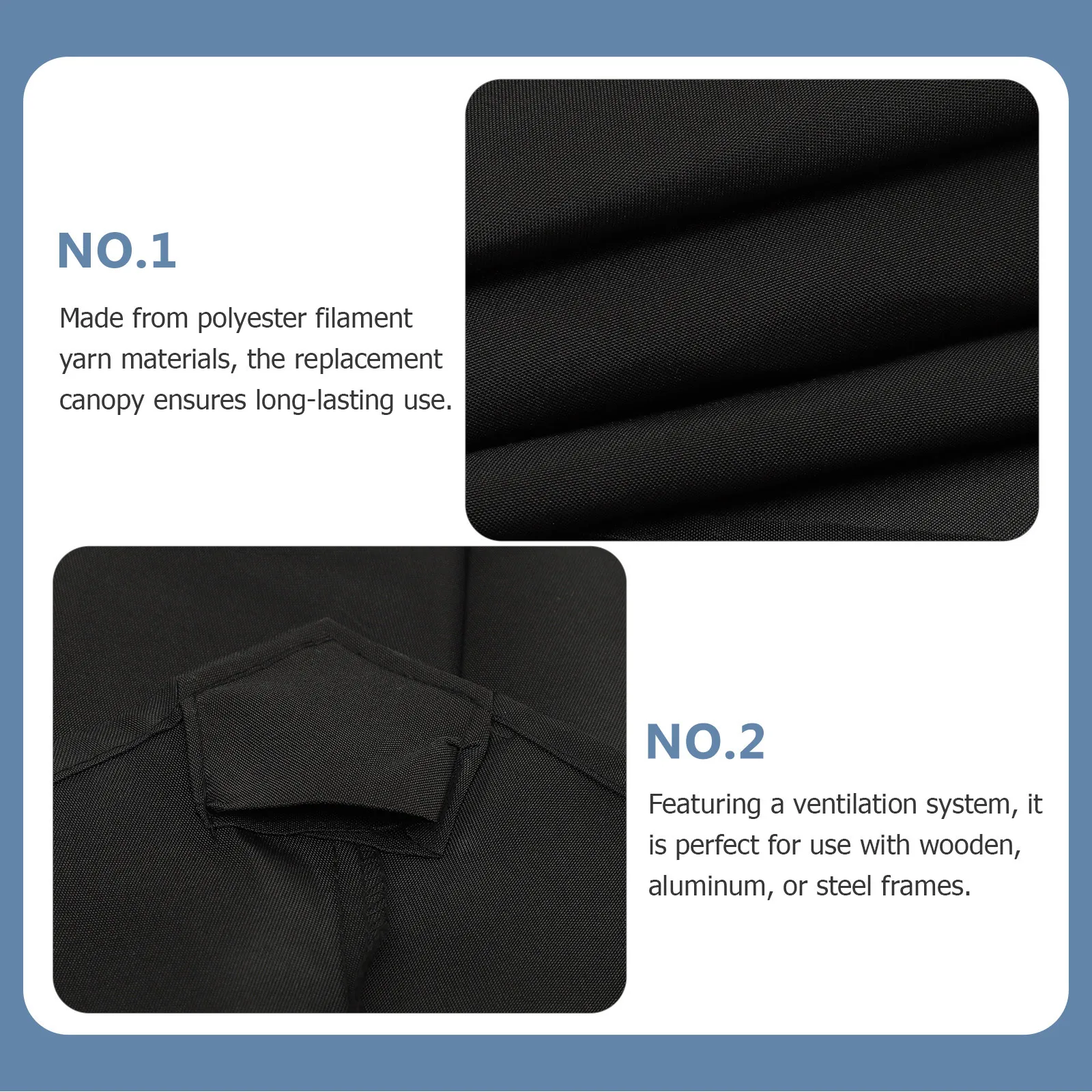 

Patio Umbrella Replacement Canopy Durable Polyester Fabric Sun Rain Proof Ventilation Suitable for Wooden Aluminum Steel Frame