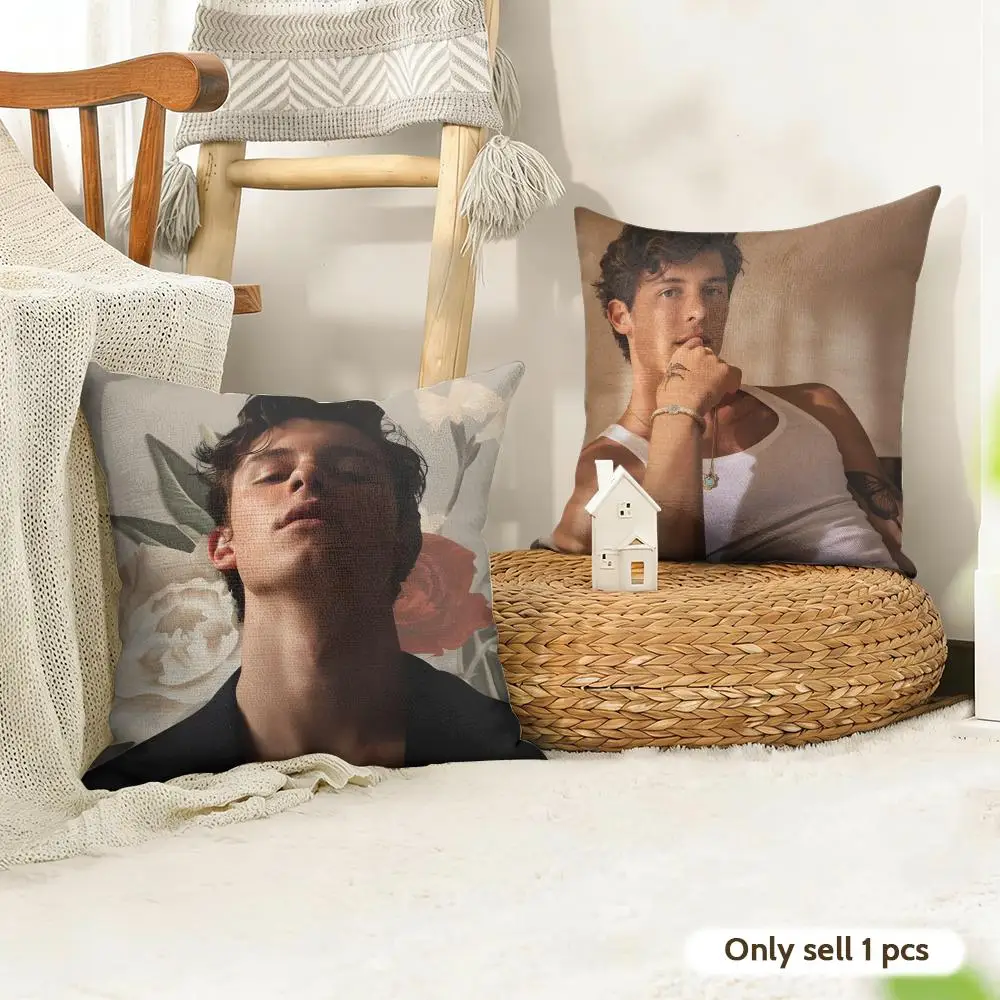 Singer Shawn M-Mendes Cushion Cover Organic Linen Square Pillow Case Durable Non-Allergenic And Kind To Skin