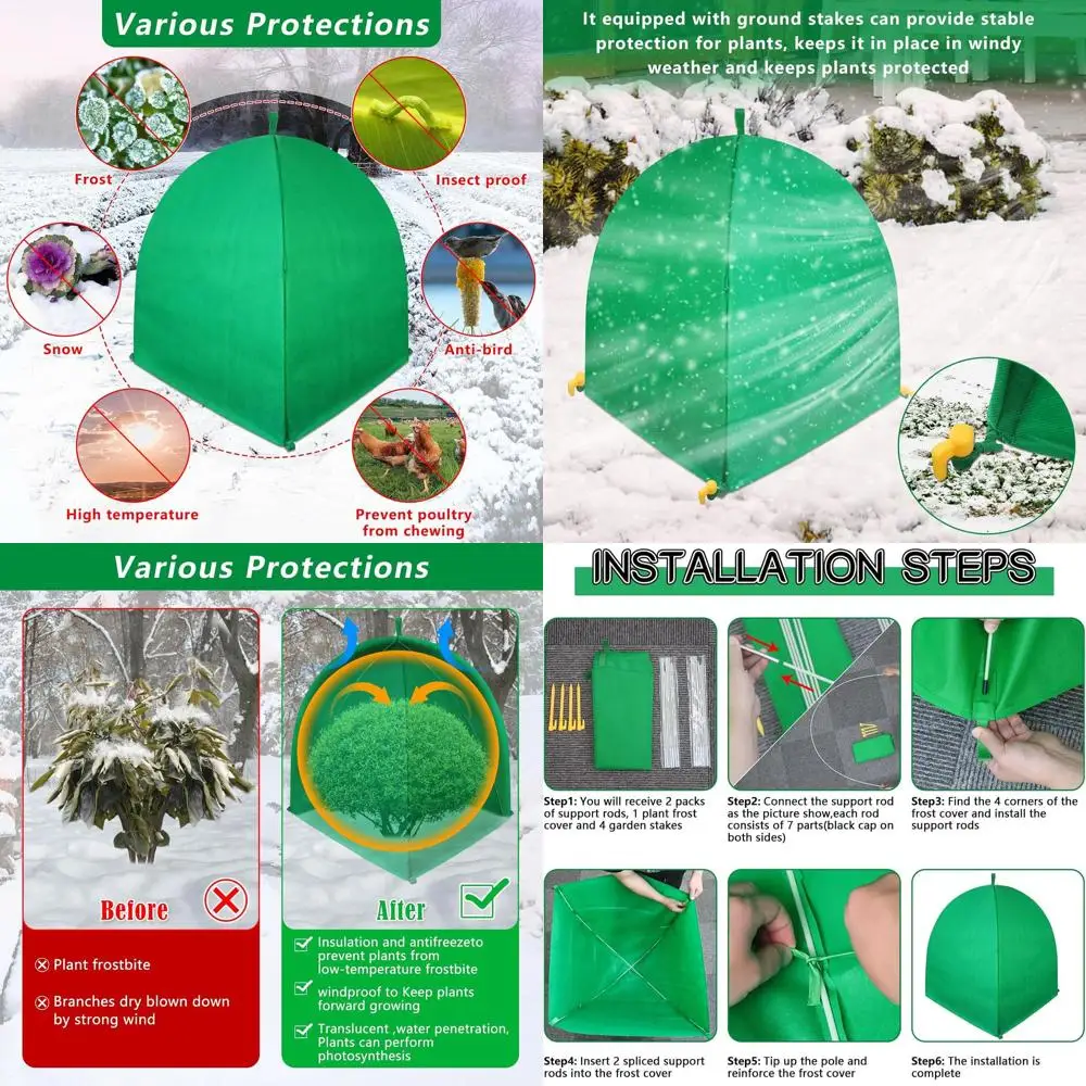 

Winter Plant Covers for Frost Protection, 28x28x33, Protect Shrubs and Potted Plants from Freezing and Animals