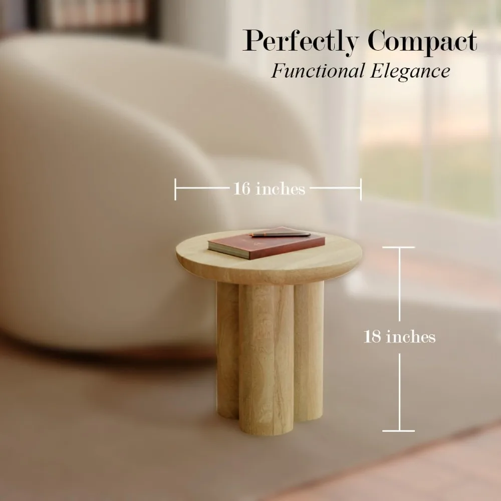 طاولة نهاية غرفة المعيشة على طراز المزرعة: خشب المانجو الصلب للسحر الريفي | مثالية كجانب أو منضدة #2