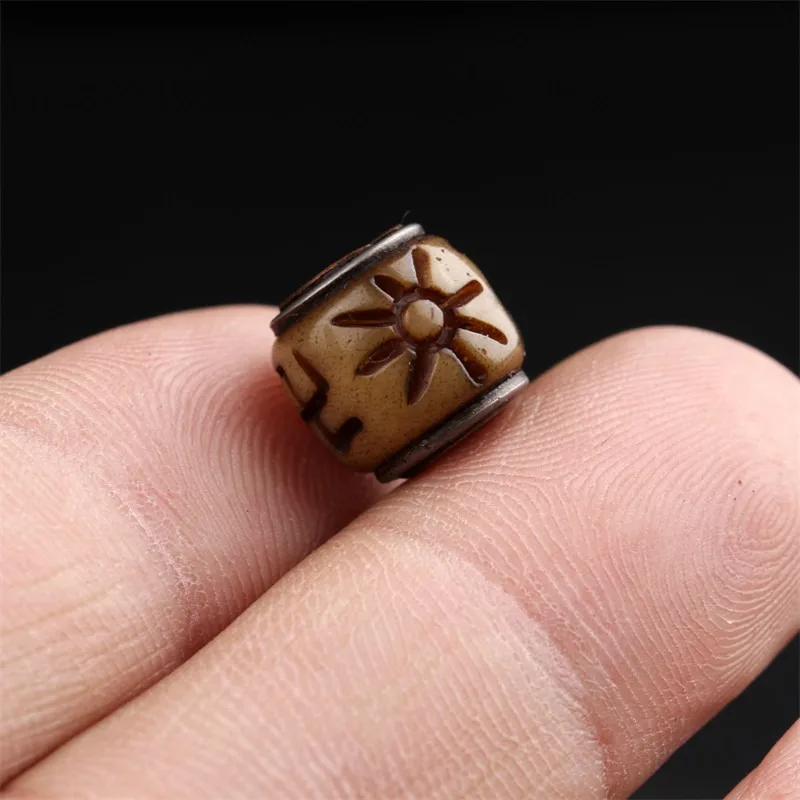 Tibetan Style Handmade Ox Brass Spacer Buddhist Prayer Beads Bracelet Incense Holder Natural Meditation Home Decor Gift Burner