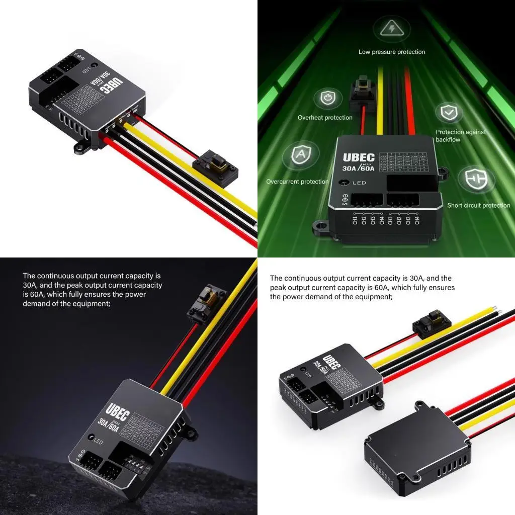 

96GE 30A HV UBEC Power Voltages Regulator Module 3-18S 5.2/6/7.4/8.4/9/12V Adjustable For Remote Car Accessories