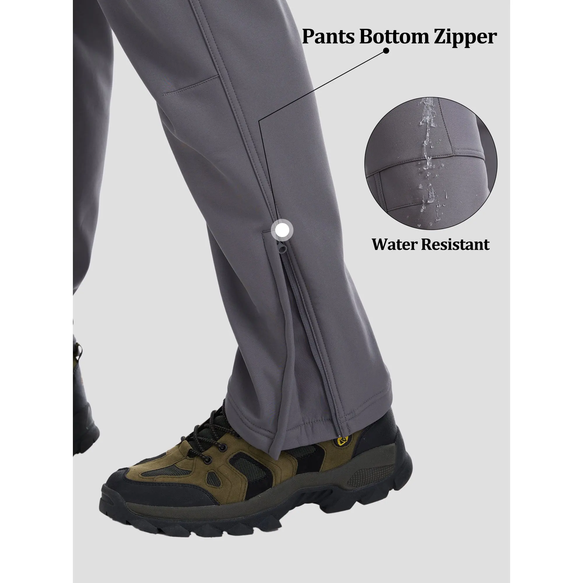 Winter Herren Wasserdichte Camping-Wanderhose Cargo Taktische Softshell Warme Fleece Winddichte Outdoor-Trekking-Jagdhose – Detail 8