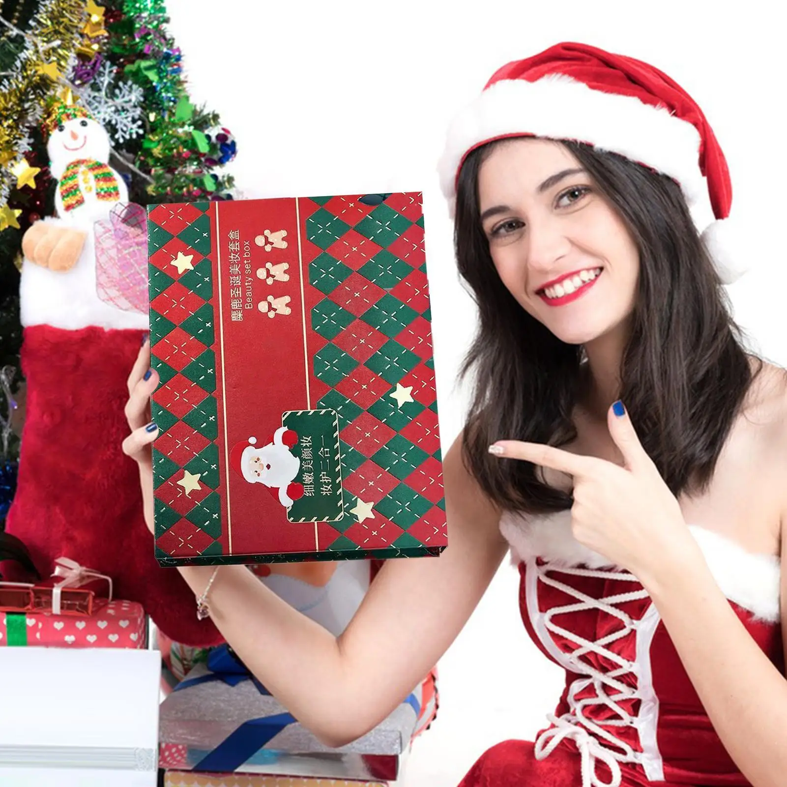 Christmas Cosmetics Kit Fits All Skin Solution Christmas Face Makeup Lipstick Mascara for Dating Gathering Travel Commuting