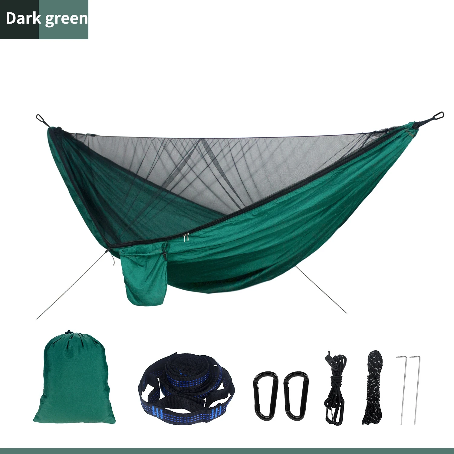 모기장 및 캐노피 세트가 있는 해먹 야외 캠핑을 위한 휴대용 빠른 개방형 해먹 플러스 방수 차양 캐노피