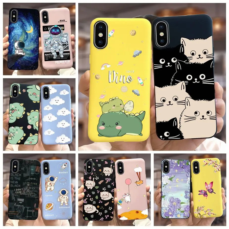 For Apple iPhone X Case iPhone XR Cute Dinosaur Cartoon Cover Soft Silicone Phone Case For iPhone XS Max iPhoneX iPhoneXR Bumper