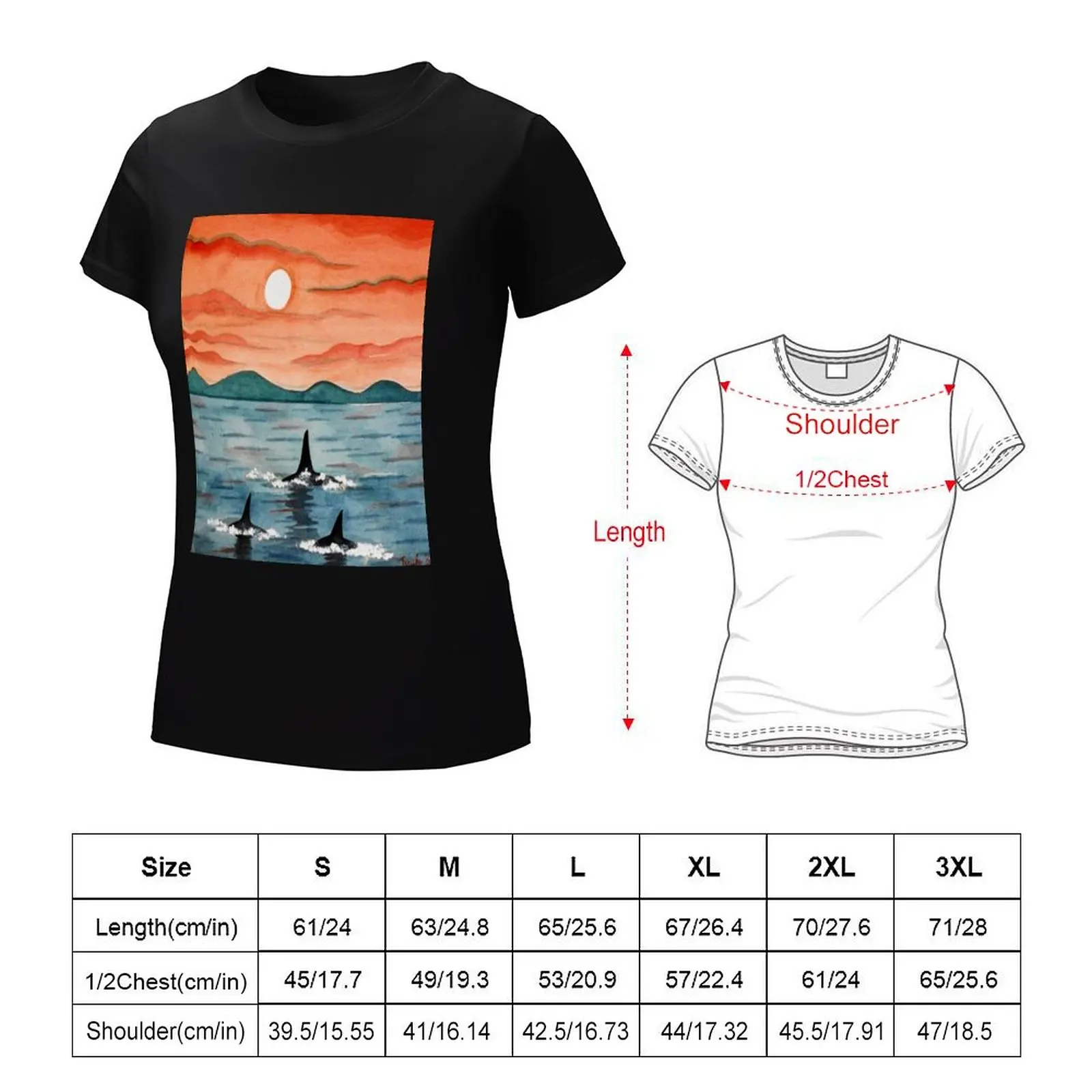 Orca T-Shirt Blouse tops plus size tops cute clothes Women t-shirts