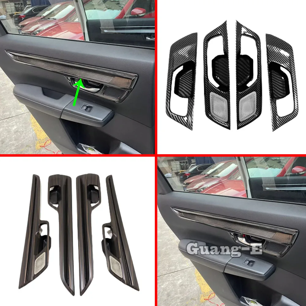 

For Honda CRV CR-V 2023 2024 2025 ABS Plastic/Steel Car Inner Door Handle Bowl Cover Trim Decoration Frame Interior Accessories