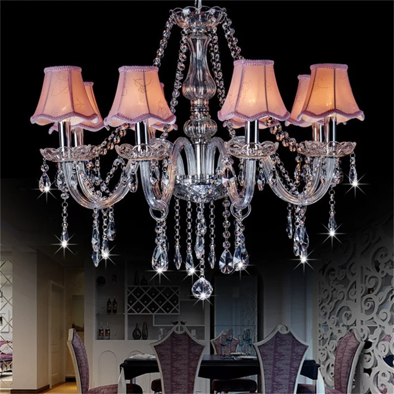 TYLA European Style Chandelier LED Candle Pendant Lamp Crystal Lighting Ceiling Luxury Fixtures for Home Hotel Hall