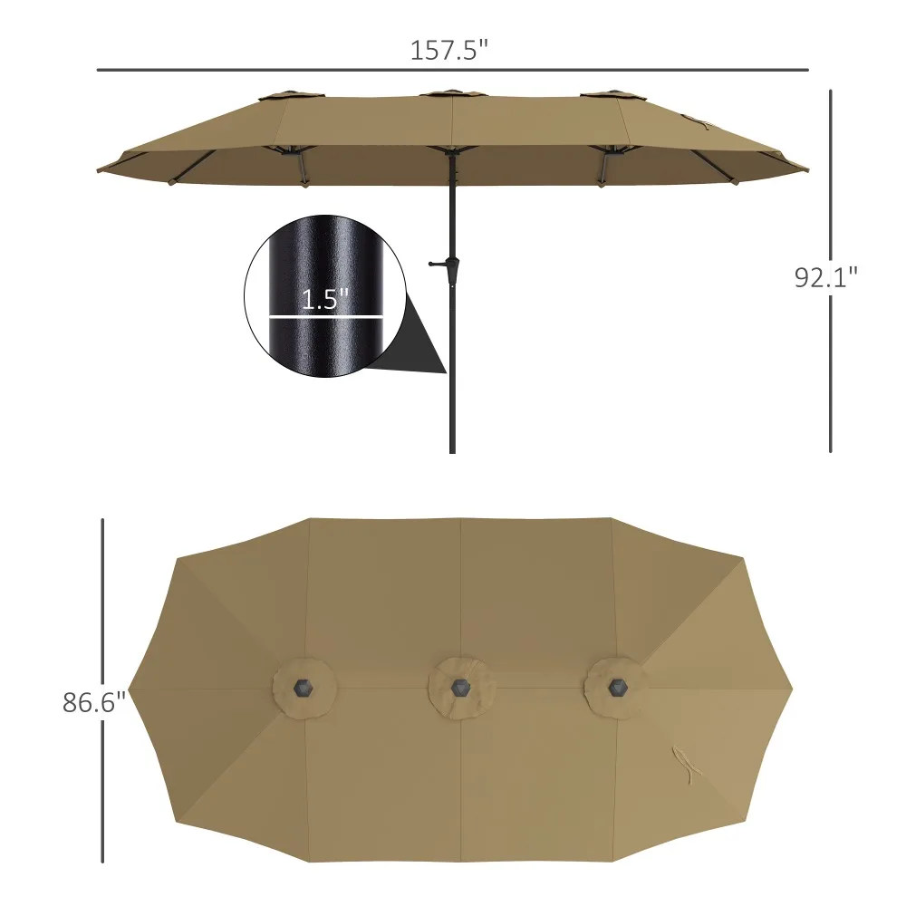 

Outdoor Beach Umbrella Double-Sided Sun Umbrella