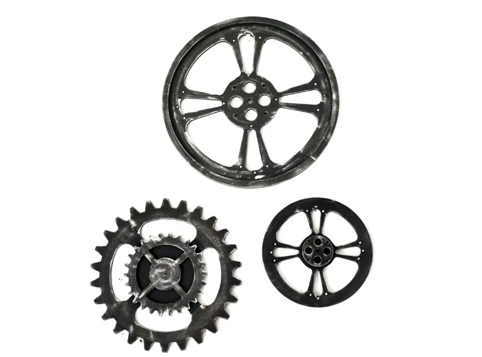 Industrial Home Decor Items - Vintage Wooden Gear Wall Art Steampunk Mechanical Decoración de Habitación for Bar Cafe Man view 6
