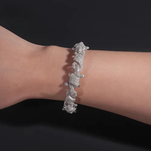 남성용 아이스 모이사나이트 트위스트 인피니티 체인 팔찌, 7-9 인치 힙합 화이트 골드 도금 마이애미 다이아몬드 링크 뱅글, 테스터 통과, 15mm 