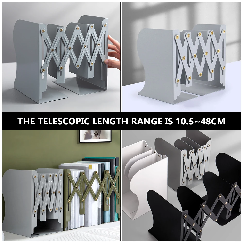 

Metal Bookends Desktop Rack for Students Stationery Storage Smooth Large Books Home Office Classroom Library ganize