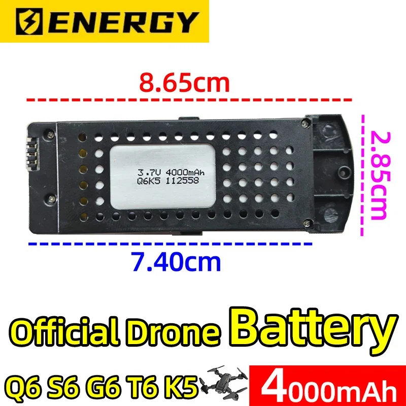 Q6 Drone Battery 4000mAh Official 3.7V LIPO Battery for Q6 S6 G6 T6 K5 8K RC Drone Batteries Quadcopter Spare Parts