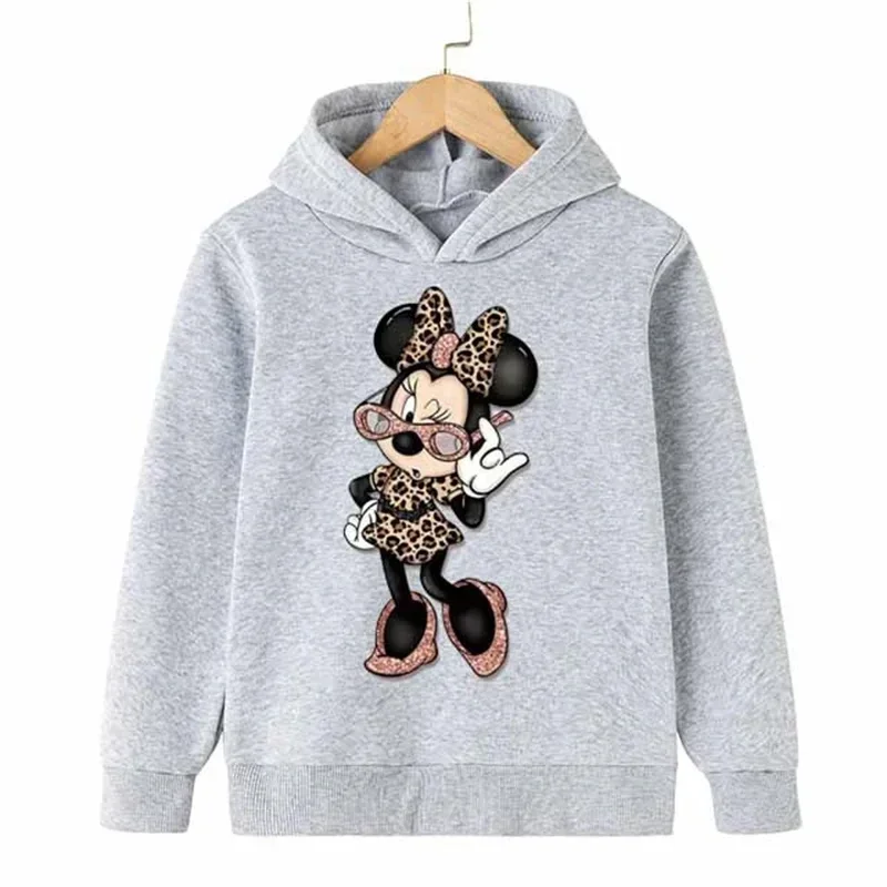 Cartoon Minnie Mouse Print Hoodies Kids Clothes Sweatshirt Girls Children Cotton Long Sleeve Sweatshirt Clothing Dropship