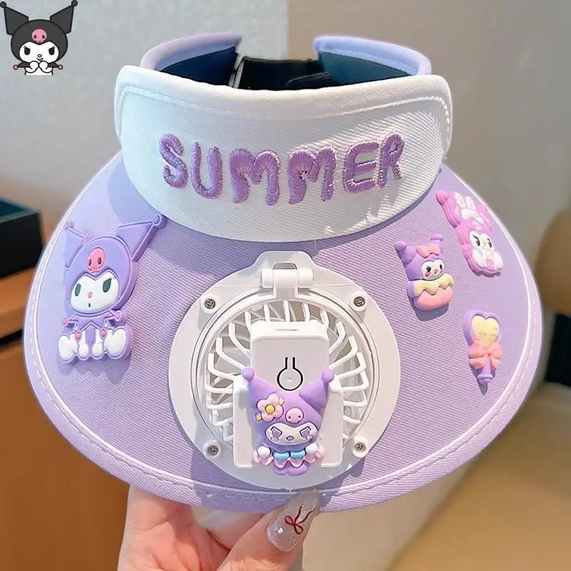 

Детская шляпа с солнцезащитным кремом «Hello Kitty Kuromi», аниме Sanrio Kawaii, солнцезащитный козырек с героями мультфильмов, летняя новая модная шляпа, приятная для кожи