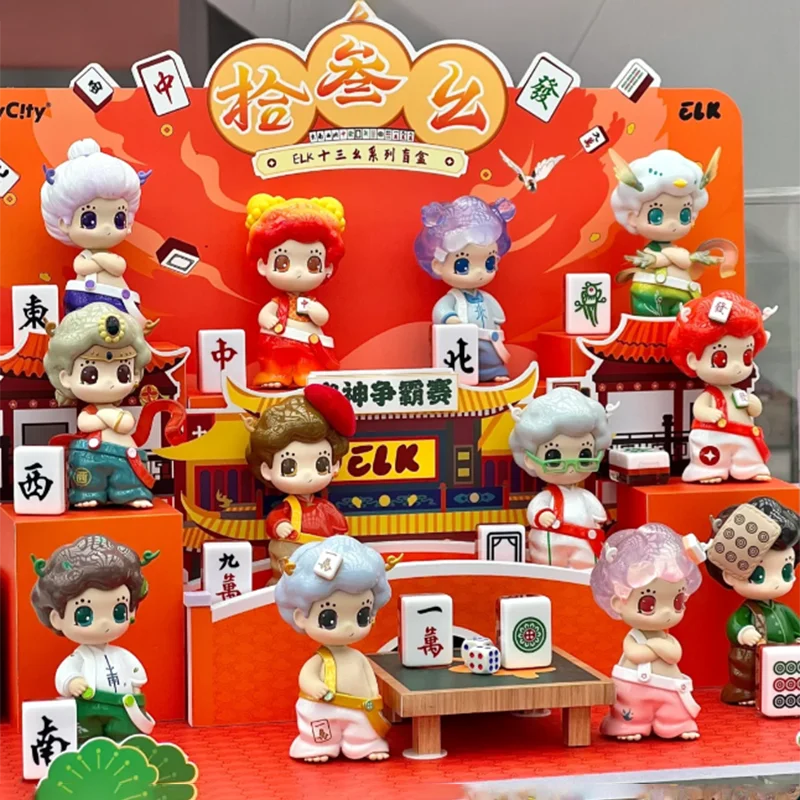 Genuine Elk Thirteen Mao Series Blind Box Mahjong Hand Do East-west North And South Red Wealth Display Toys