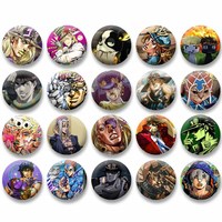 JoJos Bizarre Adventure Button Pins Higashikata Josuke Giorno Giovanna Badge Cartoon Cosplay Brooch for Bag Collar Jewelry Gifts