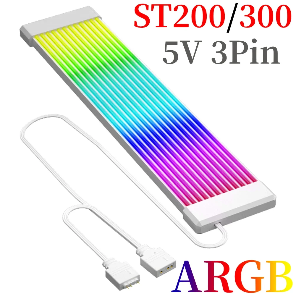 5V 3Pin Flexible Light Bar 8Pin 24Pin PSU RGB Cable Extensions Flexible LED Strip Light DIY Kit for Computer Power Supply