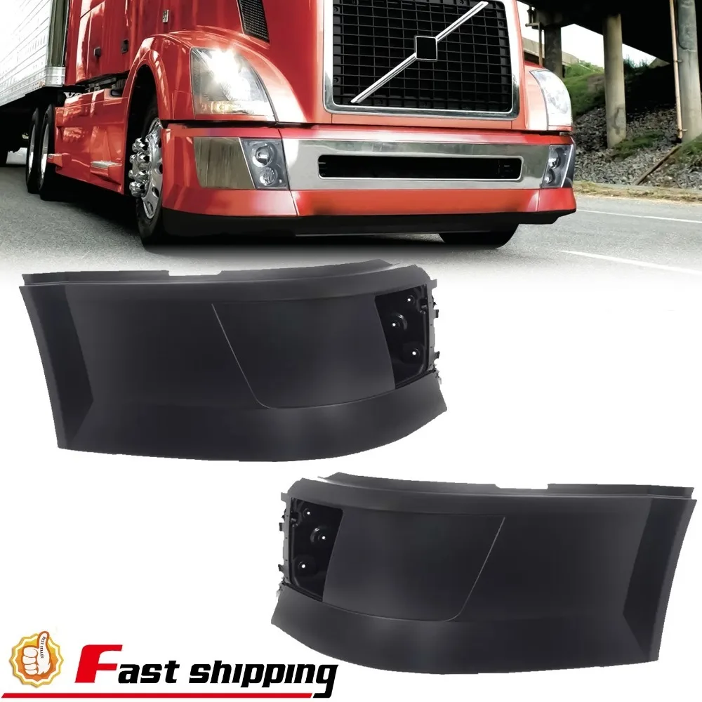 

Fit Volvo VNL 04-18 LH+RH Side Extension Corner Bumper w/ Fog Light Hole Pair