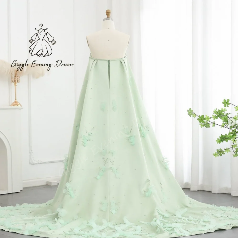 Giggle Modren على شكل حرف A بدون أكمام مزين بطبعة زهور بطول الأرض فساتين زفاف نسائية أنيقة وجميلة فساتين العروس #4