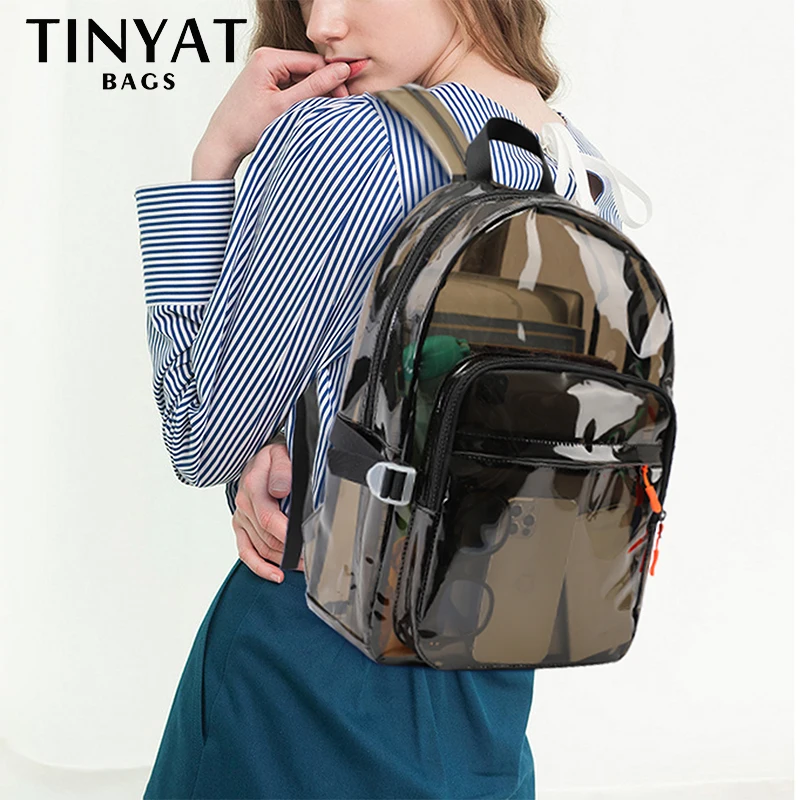 Imagem -06 - Tinyat Resistente Transparente Claro Mochila Feminina Esportes de Viagem Escola Notebook Mochilas Bolsa Estudante Grande Capacidade Meninas