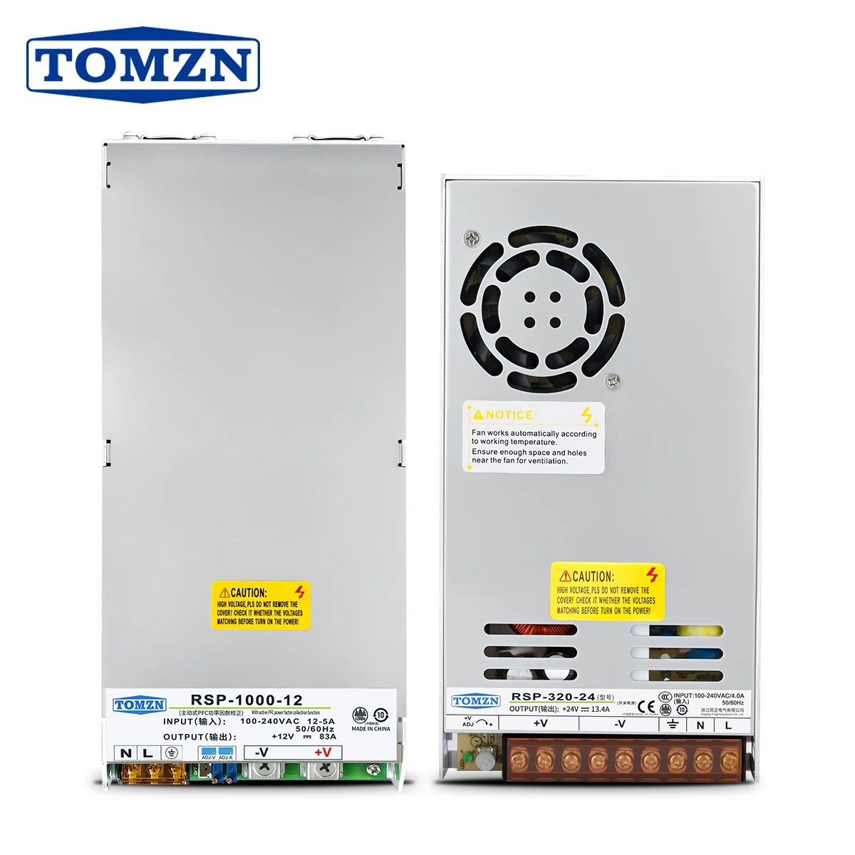 

TOMZN RSP серия 320 Вт 1000 Вт AC-DC SMPS Импульсный источник питания вход 110 В 220 В выход 12 В 24 В 48 В регулируемый PFC CCCV высокая мощность