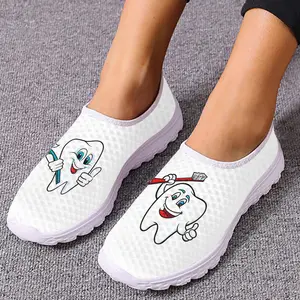 Happy Teeth Theme, Handmade Women Shoes, Stylish Modern factory Design, Ladies Fashion Sneakers Ladies