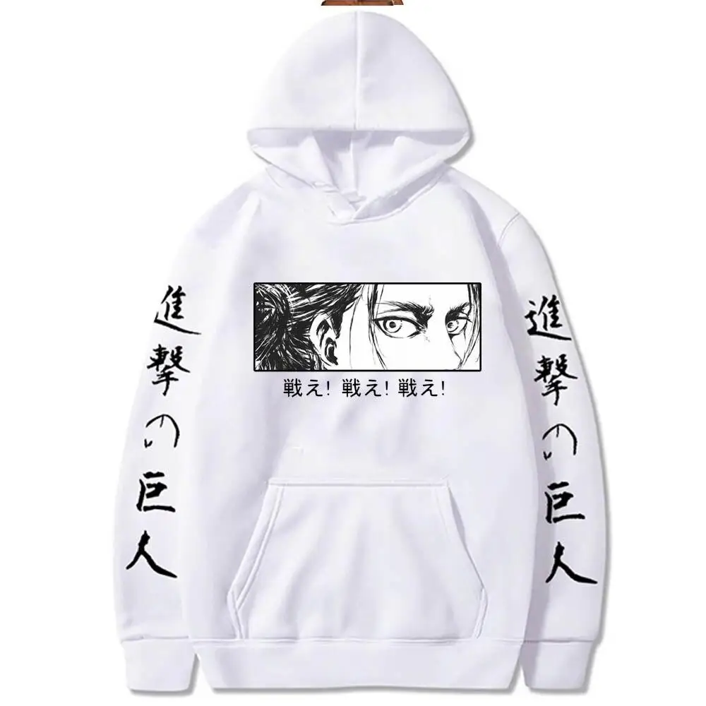 Men Streetwear Pullovers Attack On Titan Hoodies Sweatshirt Anime Eren Yeager Eyes Manga Sweatshirts Sport Feece Hoodies