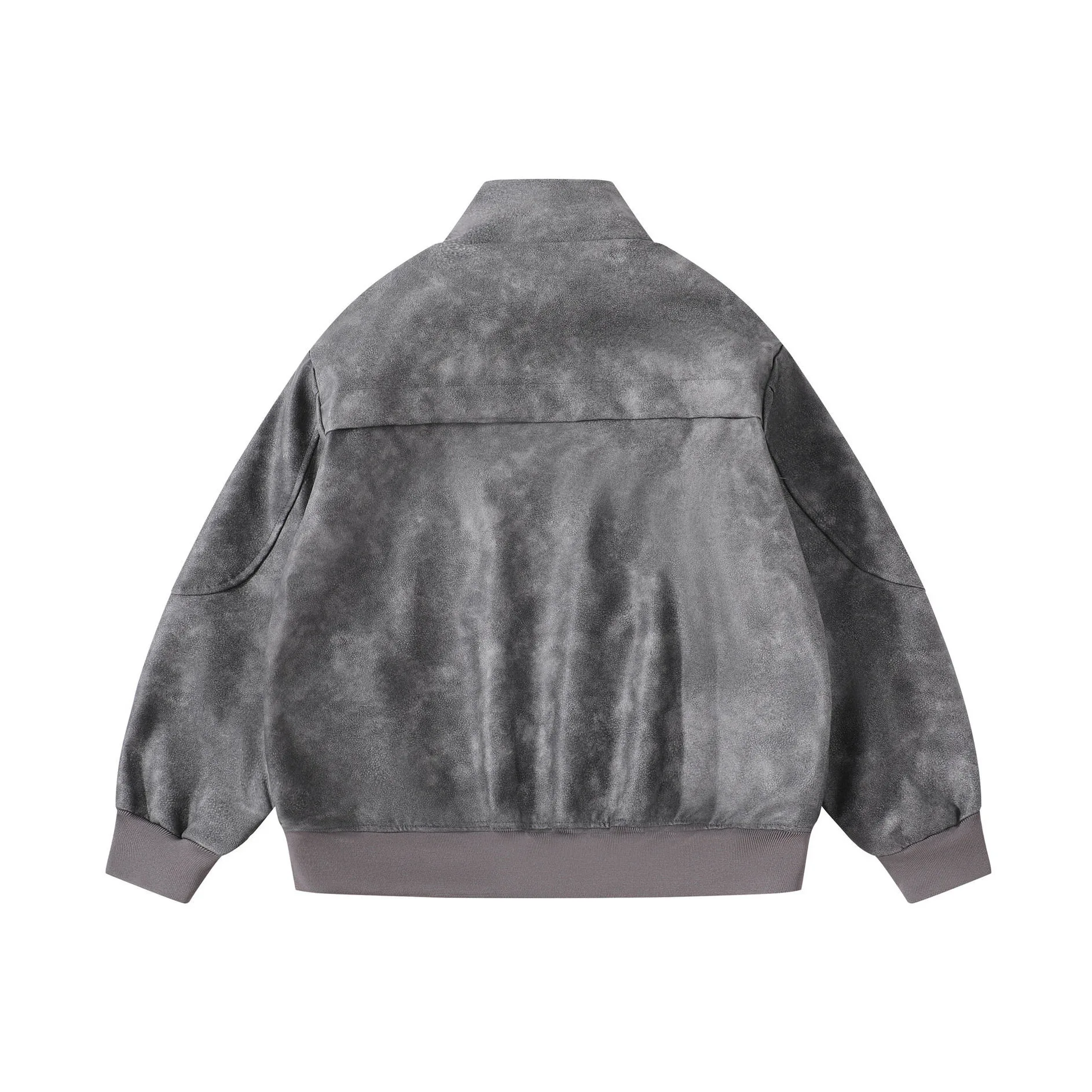 ربيع جديد الرجال الأمريكية خمر تفكيك المتعثرة الجلود دراجة نارية سترة الوقوف طوق البيسبول معطف الطيار منفذها #3