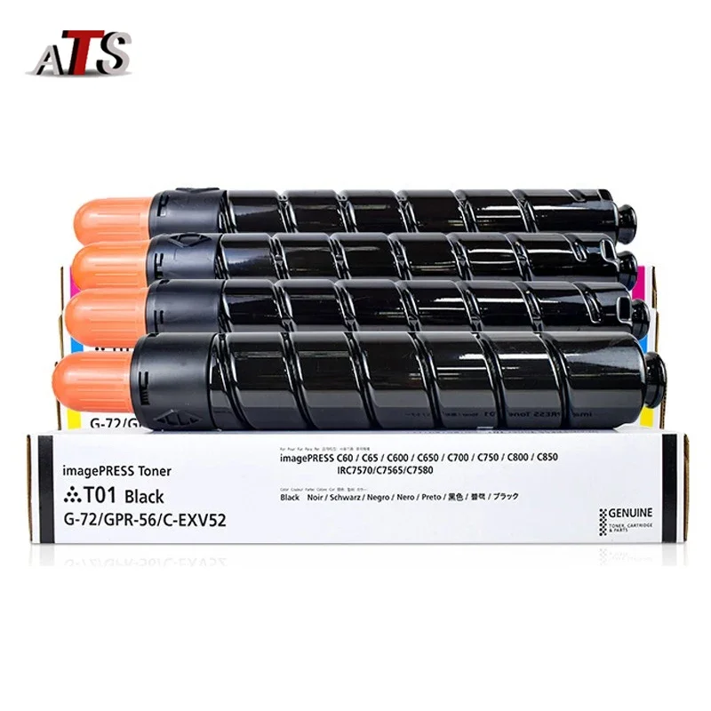 4PC/1Set T01 For Canon ImagePRESS C60 C65 C600 C650 C700 C710 C750 C800 C810 C850 C910 Printer Japan Compatible Toner Cartridge