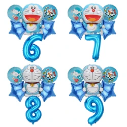 Doraemon New Birthday Decorative Ballons Set Aluminum Foil Balloon Number Balloons Set Party Decoration Photographic Props Gift