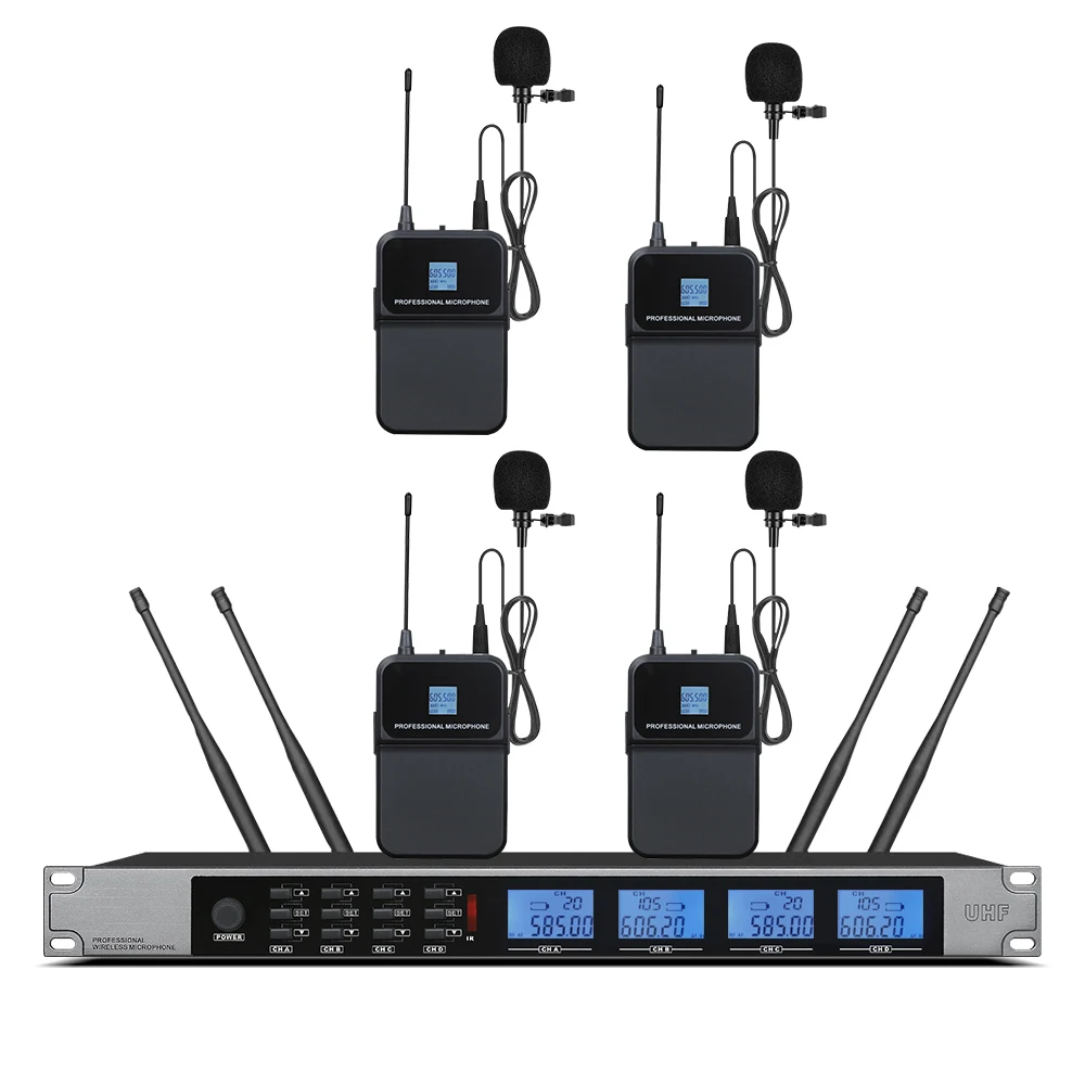 Professional wireless microphone 4-channel gooseneck conference condenser microphone suitable for conference speech microphone