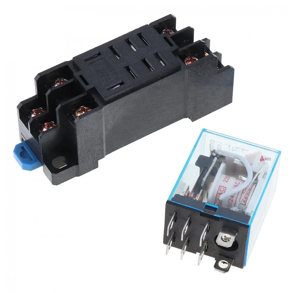 Ac12v/24v/110v/220v Coil 8 Pin Din Rail Electromagnetic Power Relay 10a Ly2j W Base Automotive Professional Spare Parts New