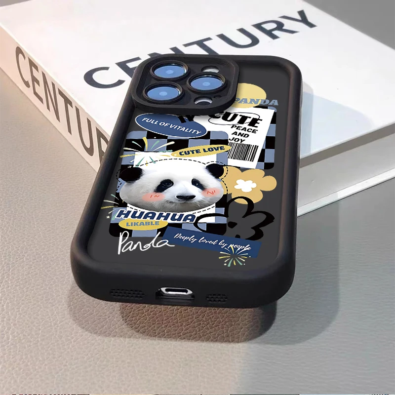 Cartoon Anime Cute Panda Animal Case for Samsung Galaxy S25 S24 S23 Ultra S22 S21 Plus FE 5G A54 A34 A14 A73 A53 A33 5G Cover