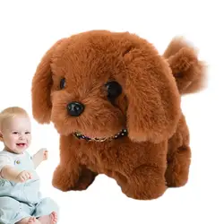 Electric Puppy Toy Tail Wagging Head Nodding Battery Operated Interactive Dog Doll Electronic Stuffed Animals Dog For Boys And