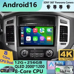 Android 16 Carplay Car Radio For Mitsubishi Pajero 4 V80 V90 2006 - 2014 Multimedia Video Navigation Player GPS Stereo Head Unit
