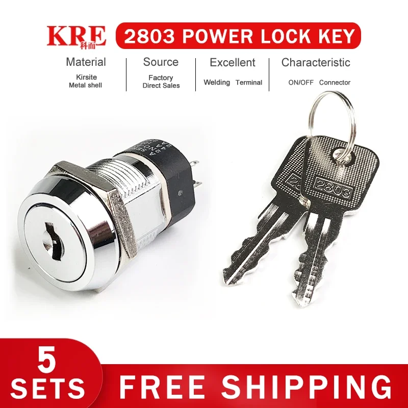 

5 Sets Forklift Elevator First Floor Power Key Switch 2801 2803 Beauty Instrument Electronic Lock